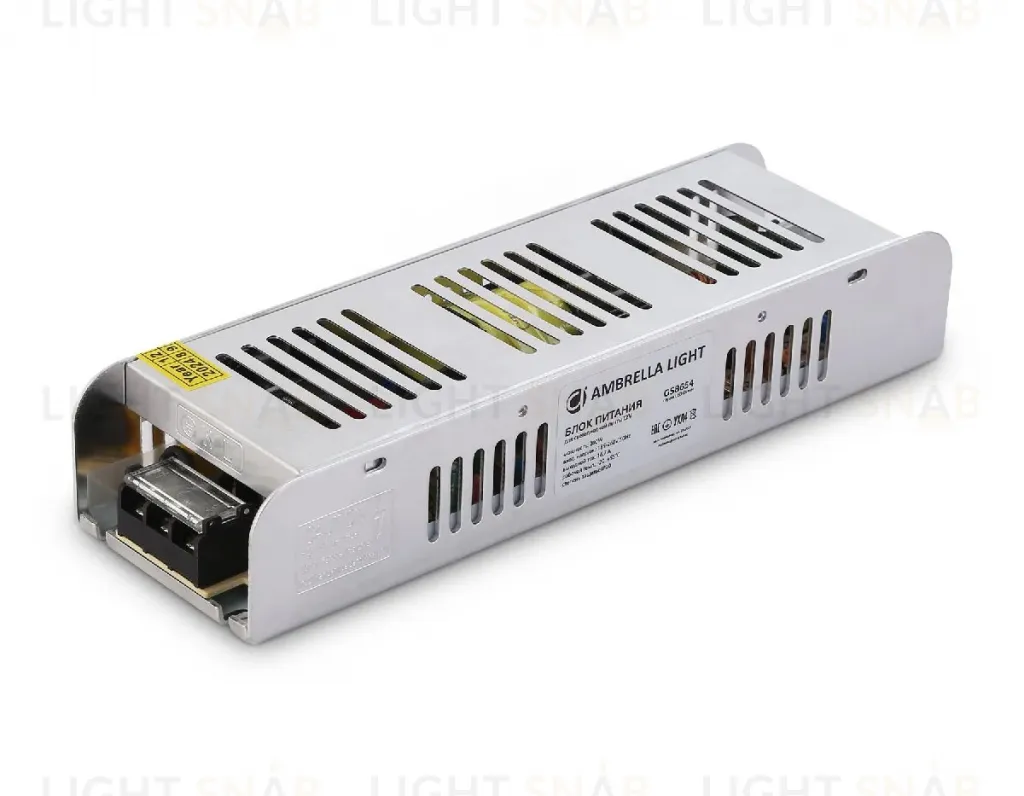 Блок питания с EMC для светодиодной ленты Ambrella Light Illumination 200Вт DC12В 16,7A IP20 GS8654 GS8654