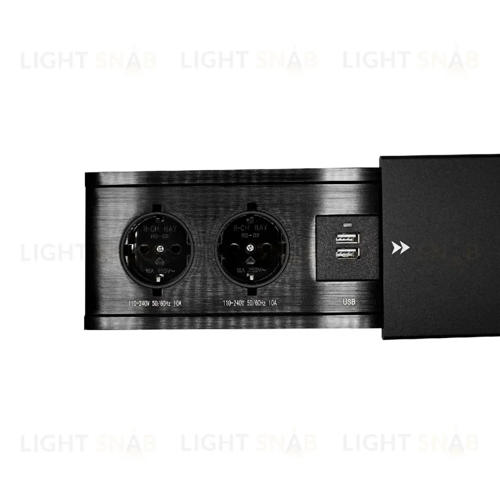Блок розеток JX (Slide Top) (2 секции + 2 USB с кабелем питания) Mebax 00-00002889 00-00002889