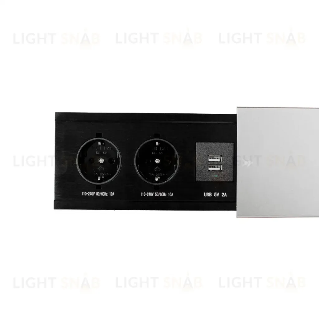 Блок розеток JX (Slide Top) (2 секции + 2 USB с кабелем питания) Mebax 00-00002888 00-00002888