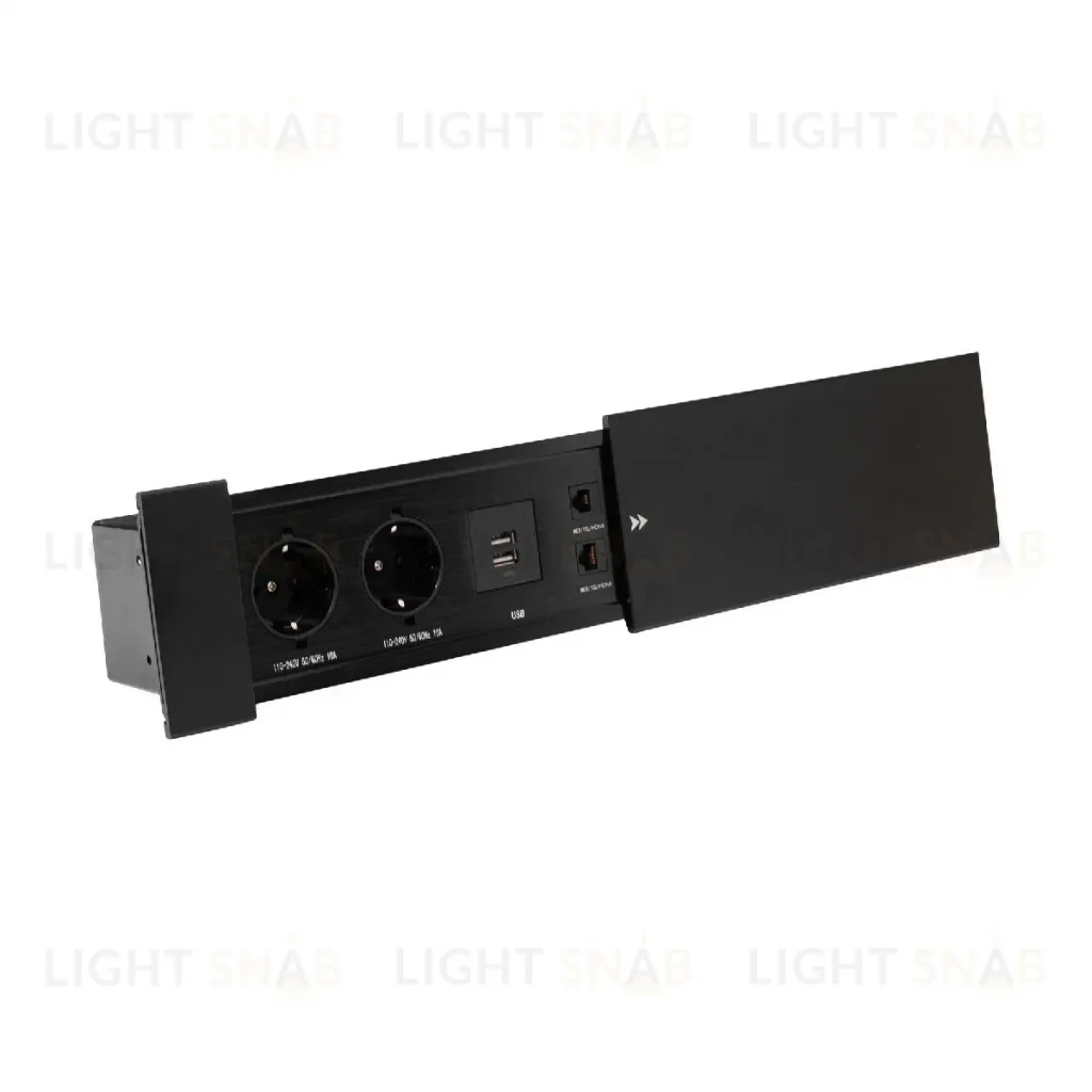 Блок розеток JX (Slide Top) (2 секции RJ-45 + 2 USB с кабелем питания) Mebax 00-00002891 00-00002891