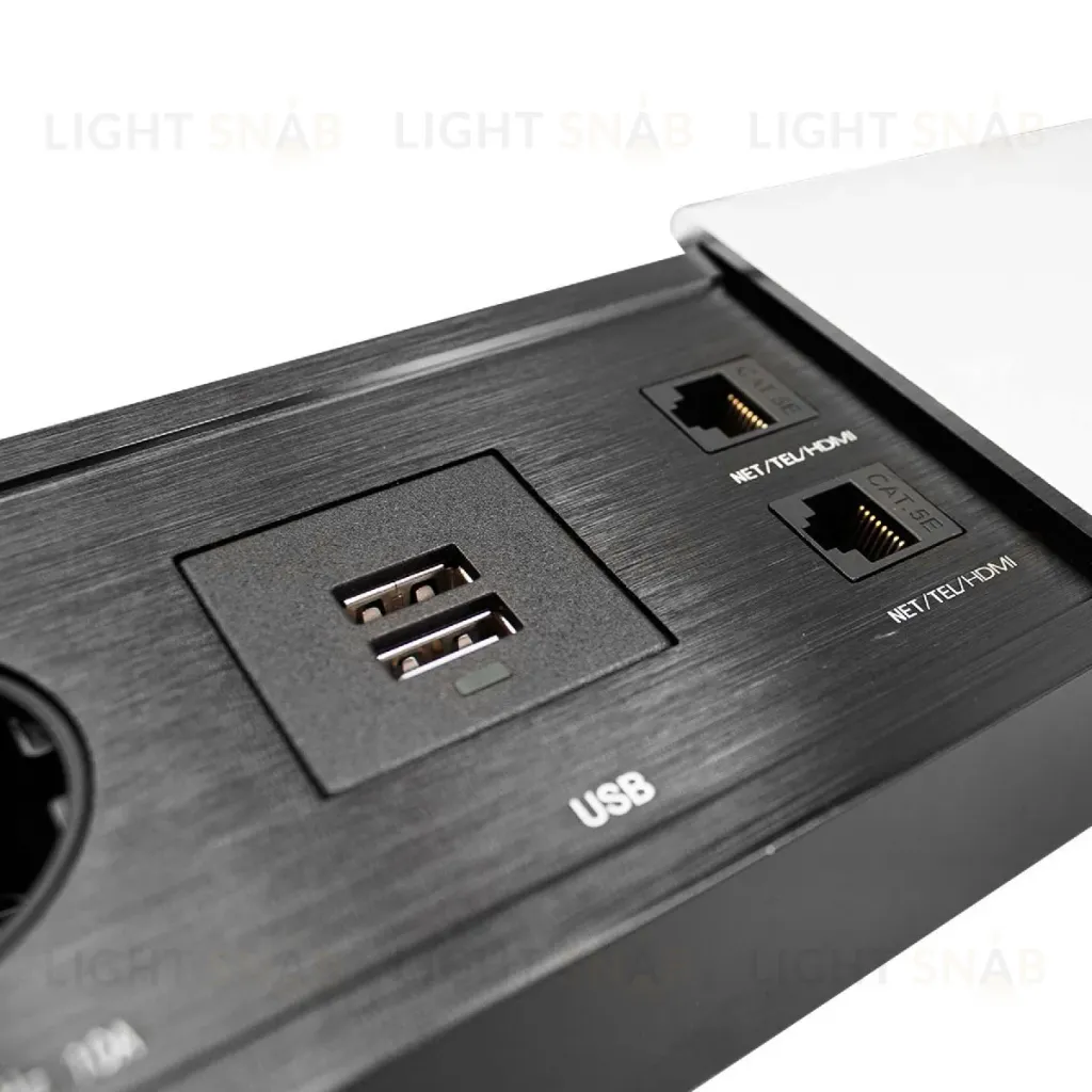 Блок розеток JX (Slide Top) (2 секции RJ-45 + 2 USB с кабелем питания) Mebax 00-00002890 00-00002890