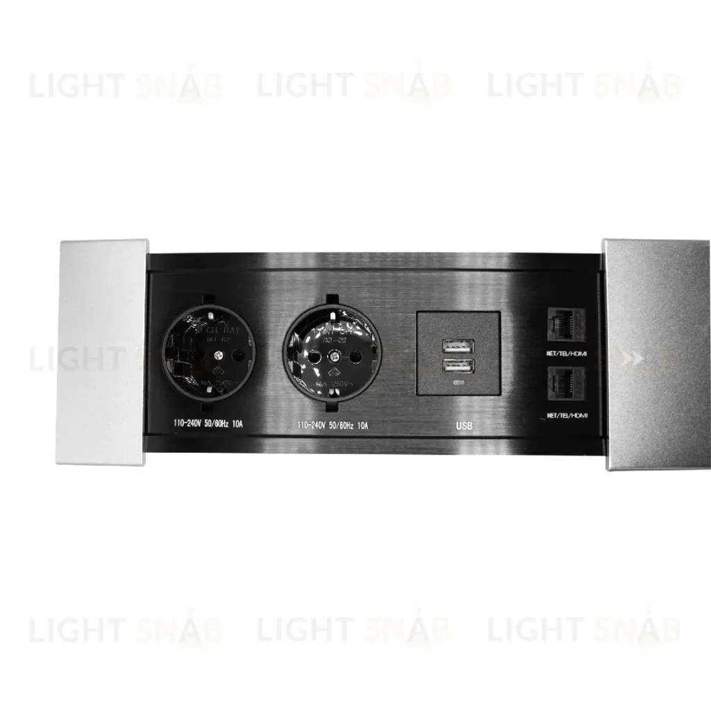 Блок розеток JX (Slide Top) (2 секции RJ-45 + 2 USB с кабелем питания) Mebax 00-00002890 00-00002890