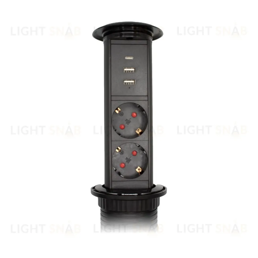 Блок розеток LE3 (2 секции 2 USB + 1 type-C беспроводная зарядка) Mebax 00-00002874 00-00002874