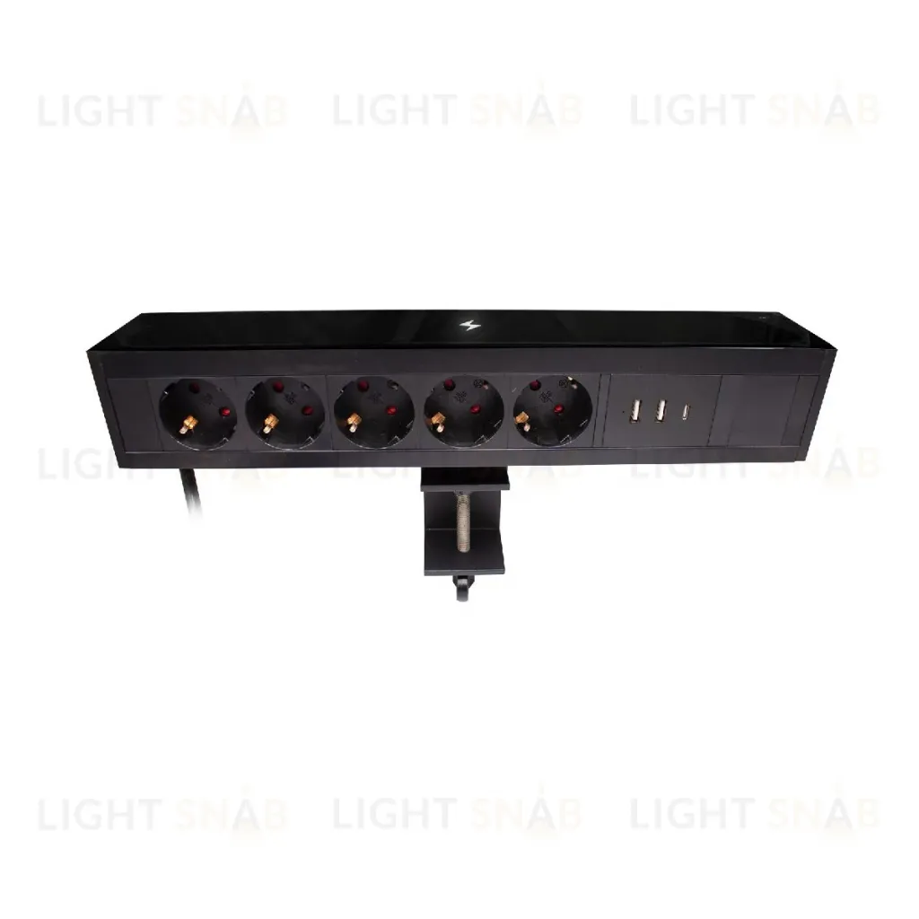 Блок розеток LE4 (5 секции 2 USB + 1 type-C беспроводная зарядка) Mebax 00-00002875 00-00002875
