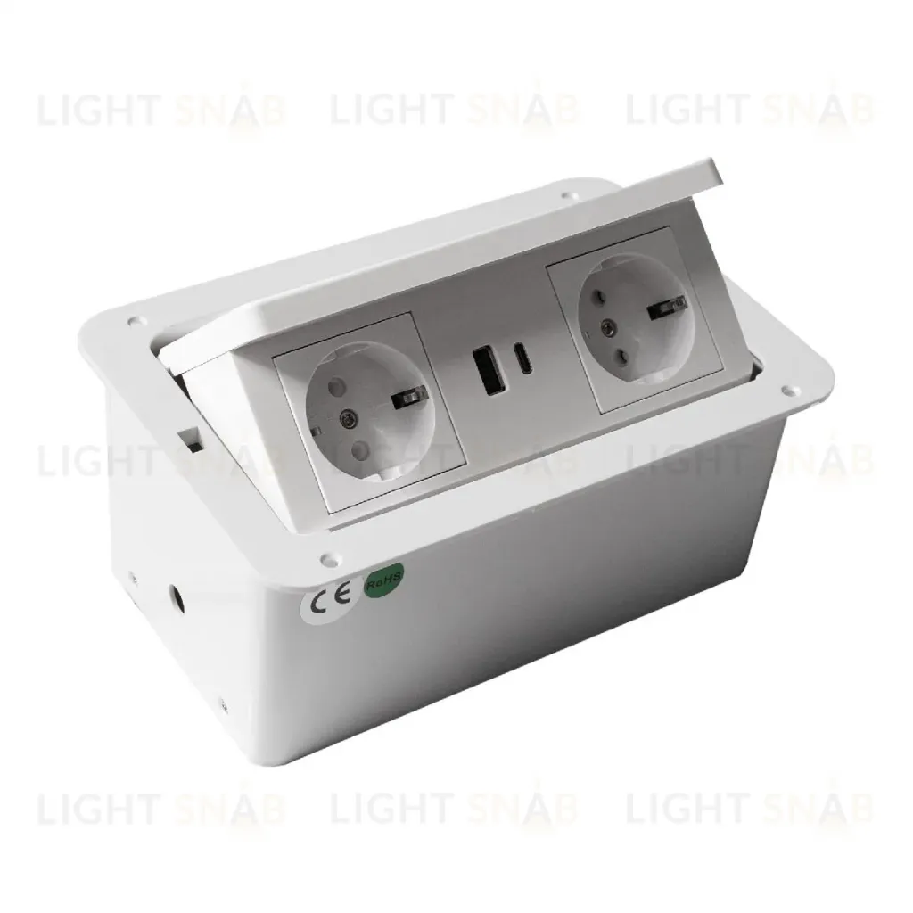 Блок розеток LK-DMS-742 (2 секции полуавтоматический 2 USB беспроводная зарядка) Mebax 00-00002869 00-00002869
