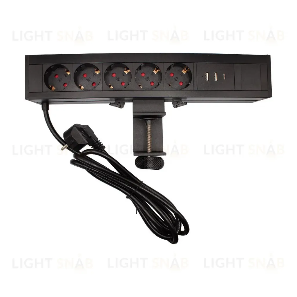 Блок розеток LE4 (5 секции 2 USB + 1 type-C беспроводная зарядка) Mebax 00-00002875 00-00002875