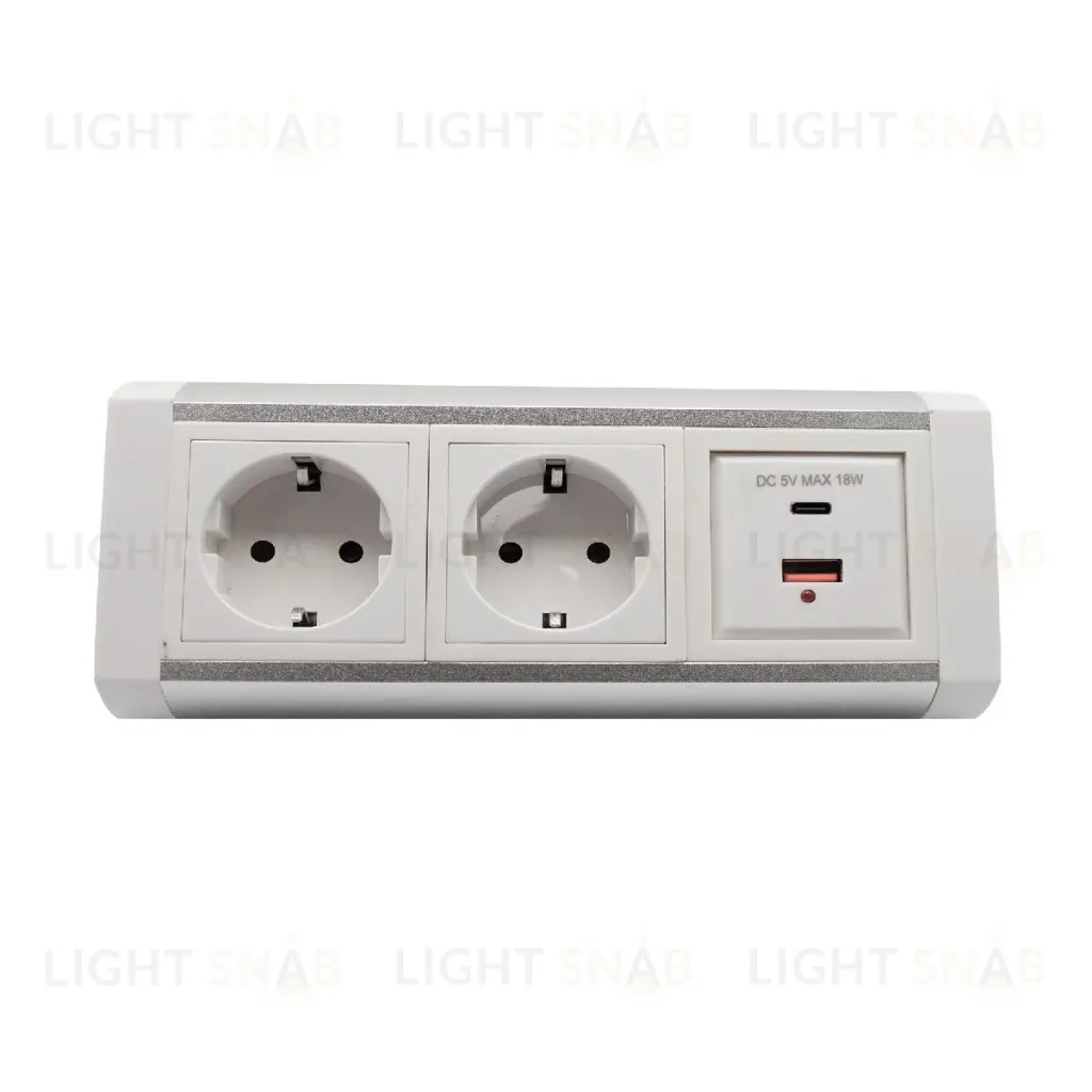 Блок розеток LK-RSA (2 секции 1 USB + 1 type-C) Mebax 00-00002873 00-00002873