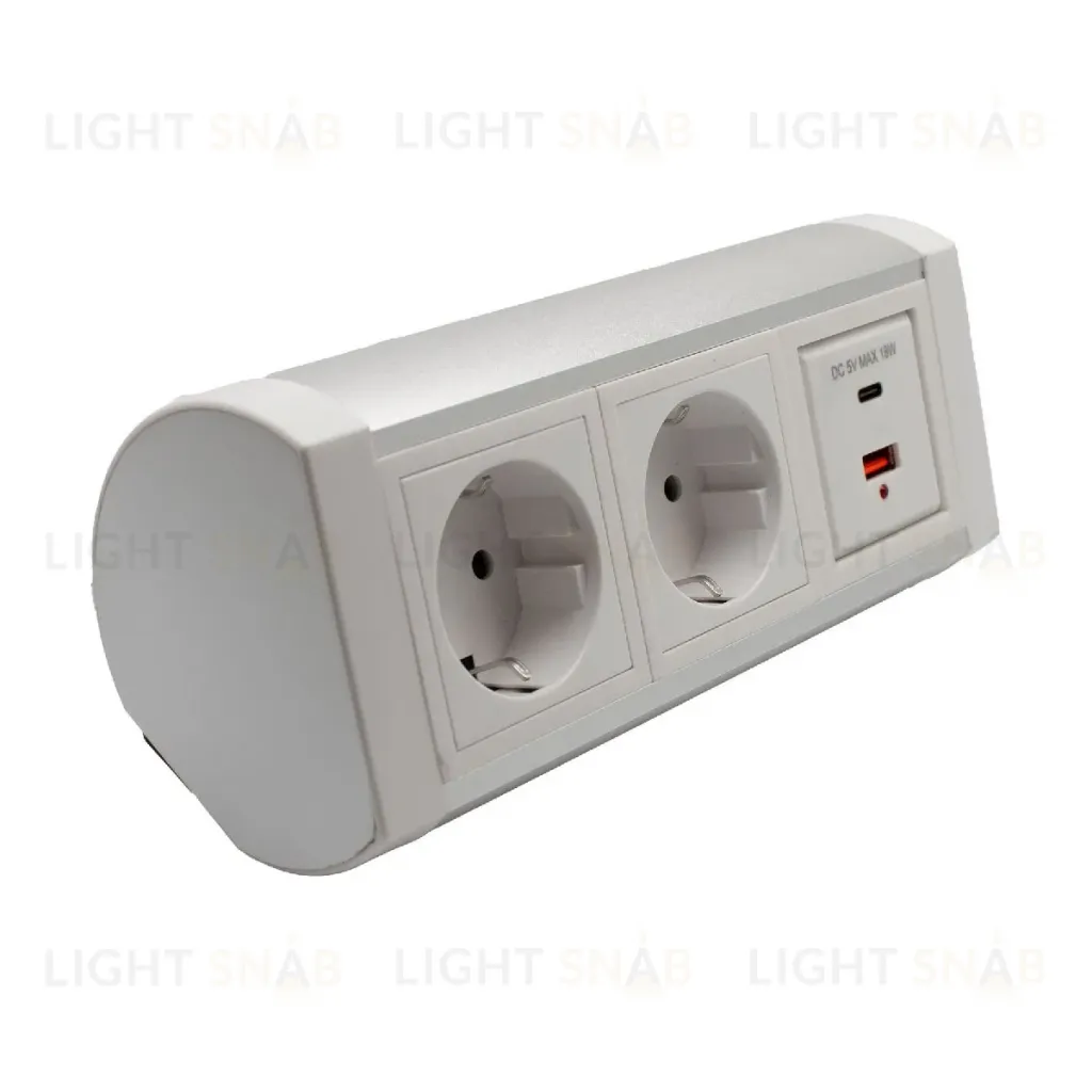 Блок розеток LK-RSA (2 секции 1 USB + 1 type-C) Mebax 00-00002873 00-00002873