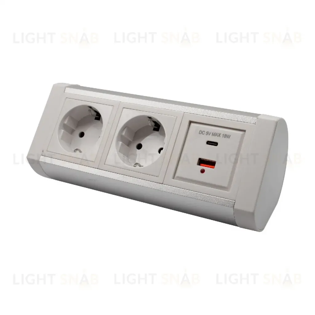 Блок розеток LK-RSA (2 секции 1 USB + 1 type-C) Mebax 00-00002873 00-00002873