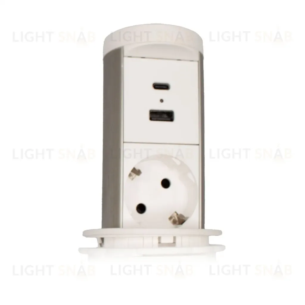 Блок розеток 105P (1 секция USB type A+C беспроводная зарядка) Mebax 00-00002867 00-00002867