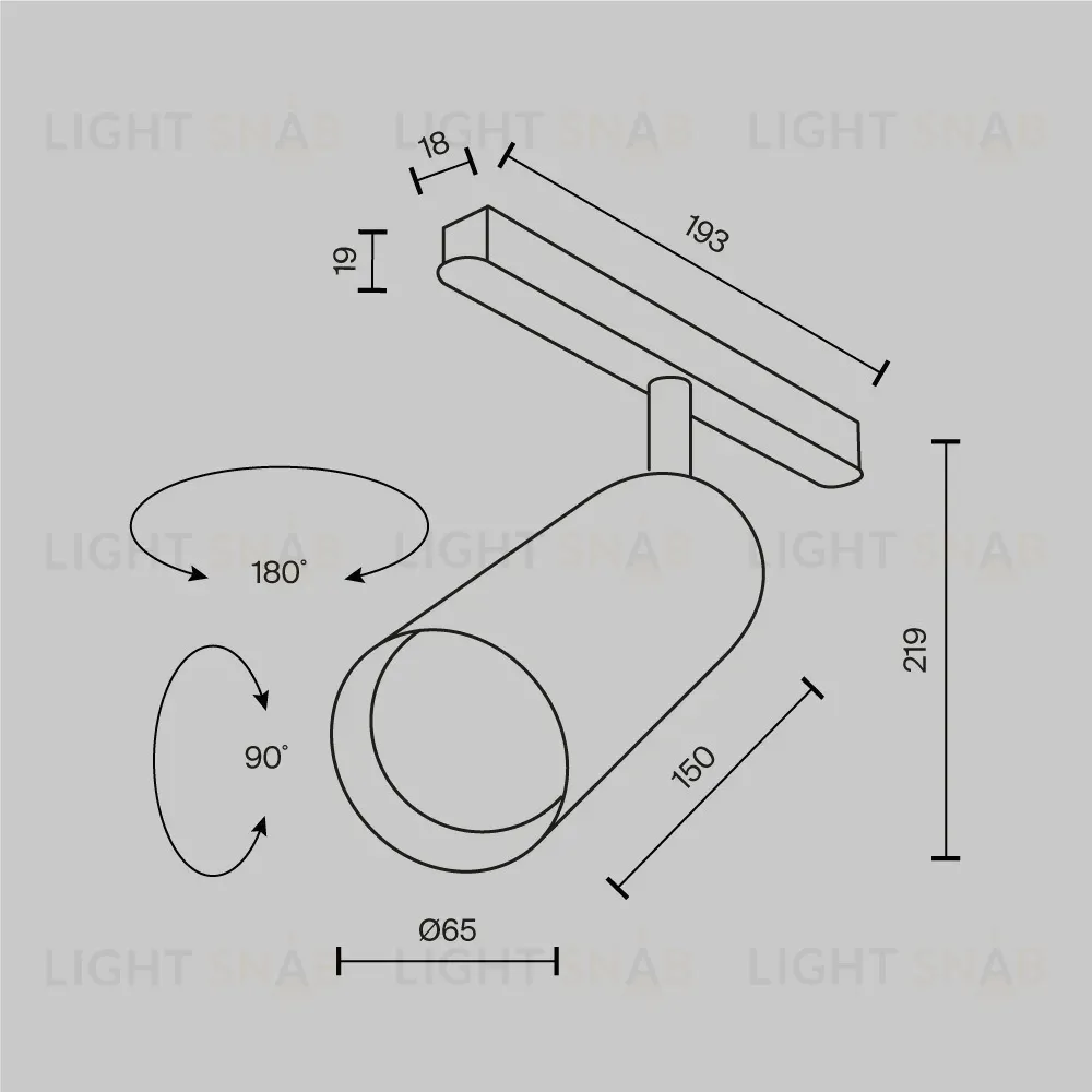 Трековый магнитный светильник Maytoni Focus Led TR032-2-20W2.7K-M-B TR032-2-20W2.7K-M-B