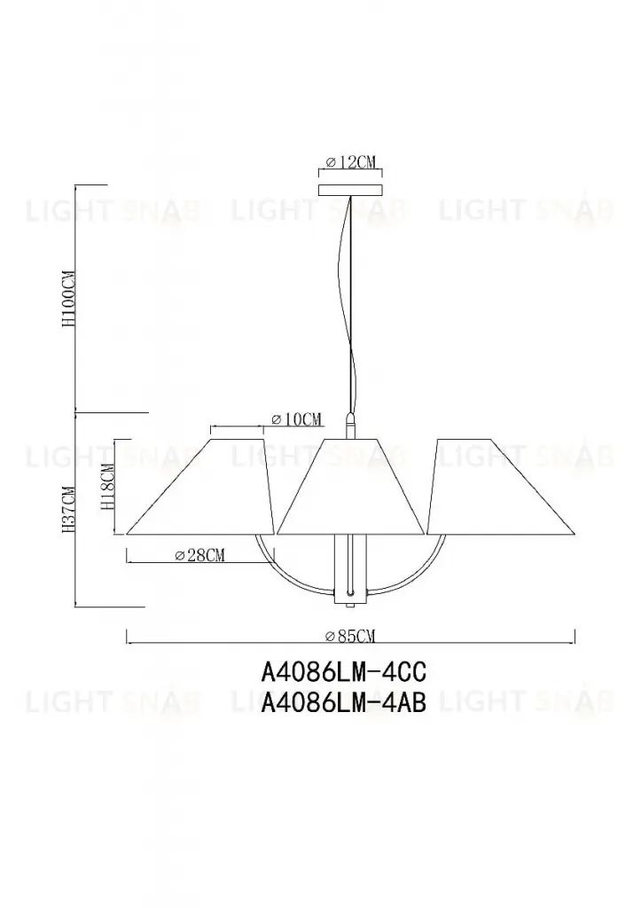 Подвесная люстра Arte Lamp Rondo A4086LM-4AB A4086LM-4AB