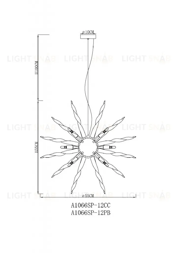 Подвесная люстра Arte Lamp Bella A1066SP-12CC A1066SP-12CC