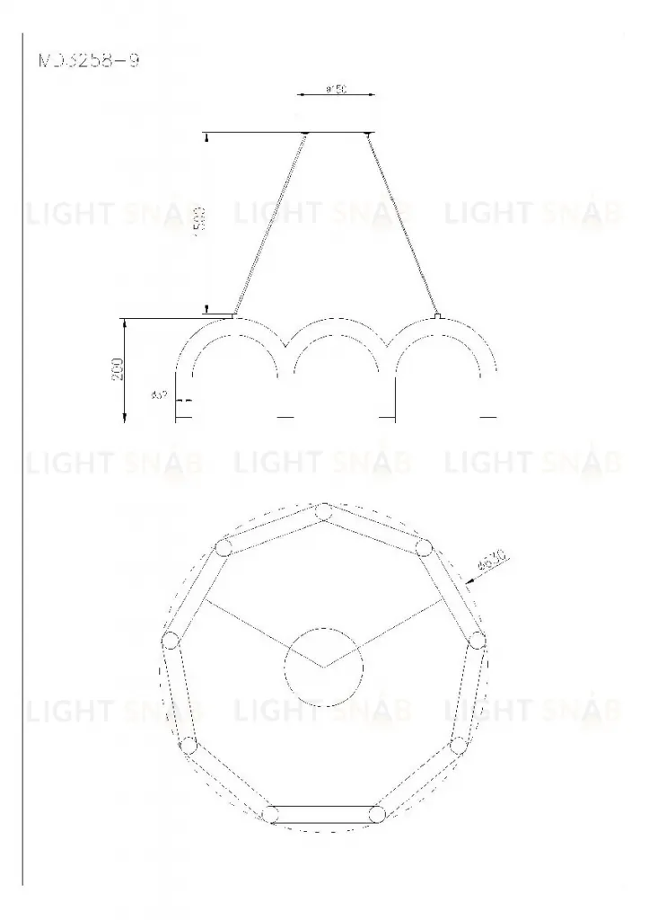 Подвесная люстра Arte Lamp Warhol A3258LM-45BK A3258LM-45BK