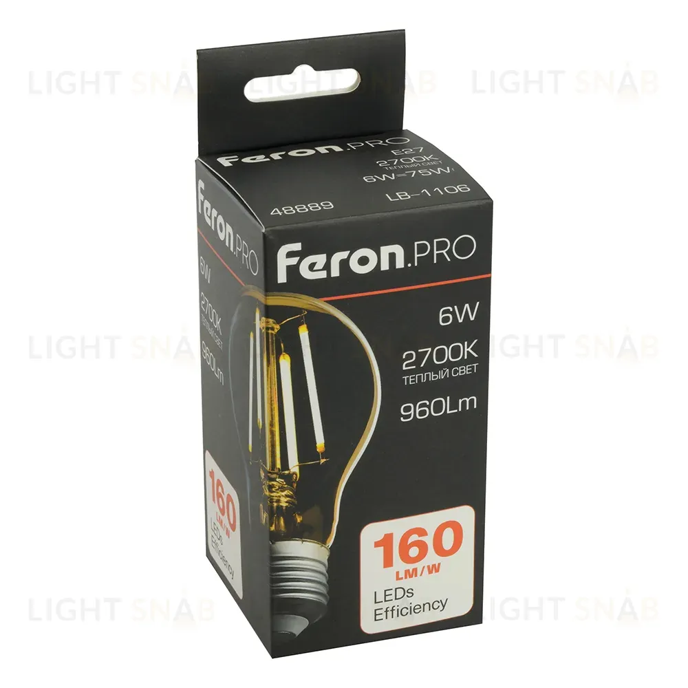 Светодиодная лампа Feron LB-1106 E27 6W 2700K 48889 48889