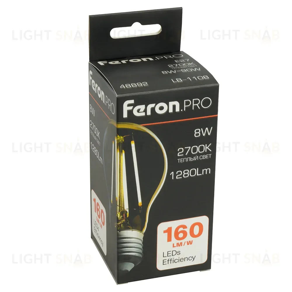 Светодиодная лампа Feron LB-1108 E27 8W 2700K 48892 48892