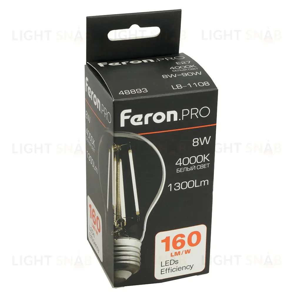 Светодиодная лампа Feron LB-1108 E27 8W 4000K 48893 48893
