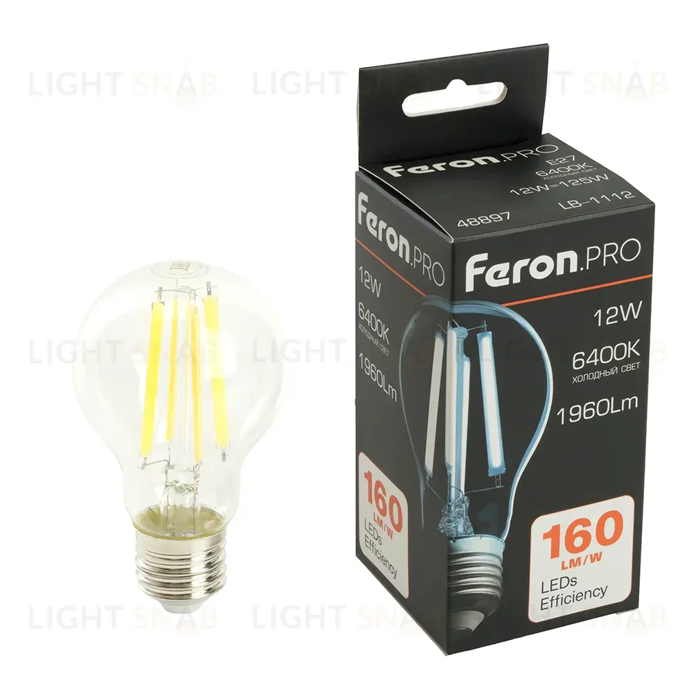 Светодиодная лампа Feron LB-1112 E27 12W 6400K 48897 48897