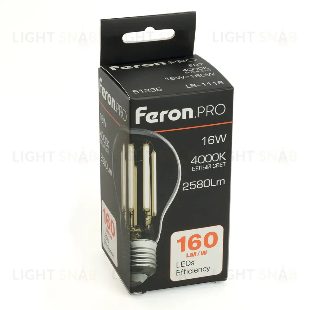 Светодиодная лампа Feron LB-1116 E27 16W 4000K 51236 51236