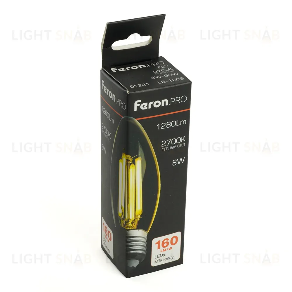 Светодиодная лампа Feron LB-1208 E27 8W 2700K 51241 51241