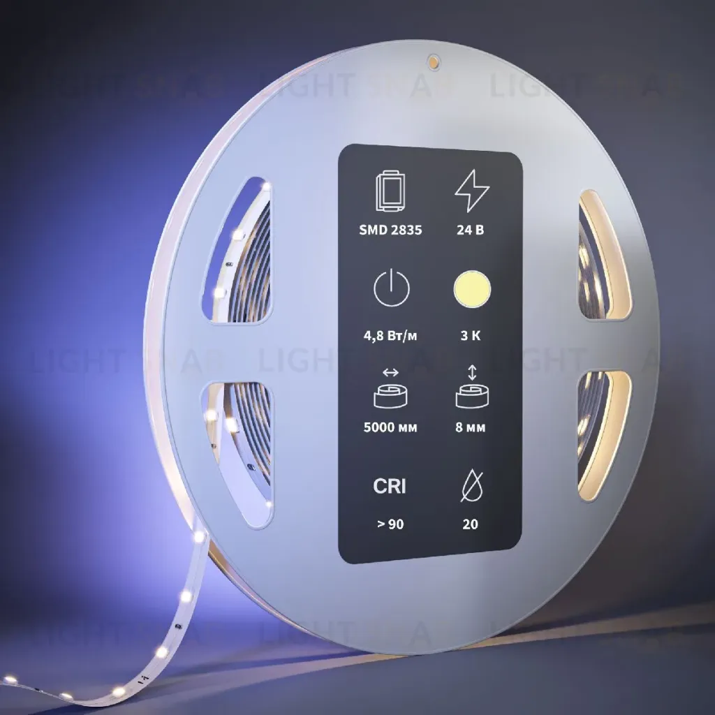 Светодиодная лента Maytoni Led Strip 24В 2835 4,8Вт/м 3000К 5м IP20 201009 201009