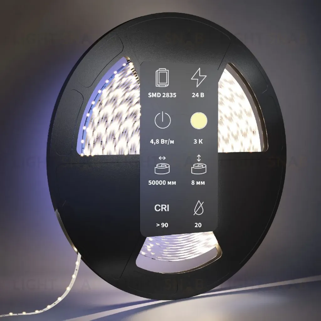 Светодиодная лента Maytoni Led Strip 24В 2835 4,8Вт/м 4000К 50м IP20 201016 201016