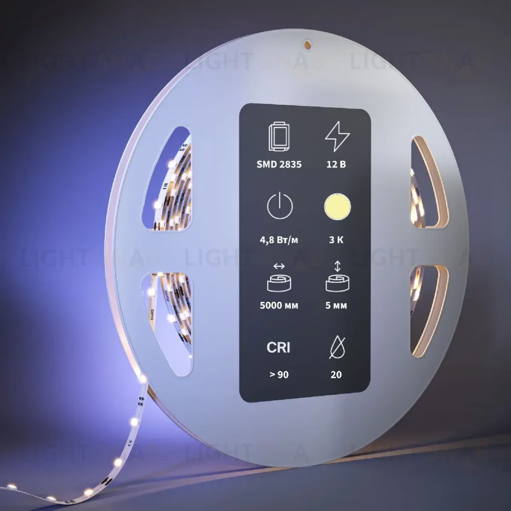 Светодиодная лента Maytoni Led Strip 12В 2835 4,8Вт/м 3000К 5м IP20 201103 201103