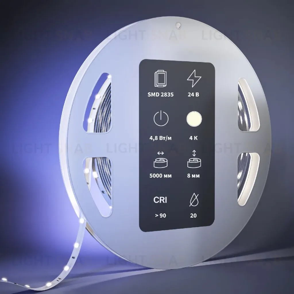 Светодиодная лента Maytoni Led Strip 24В 2835 4,8Вт/м 4000К 5м IP20 201010 201010