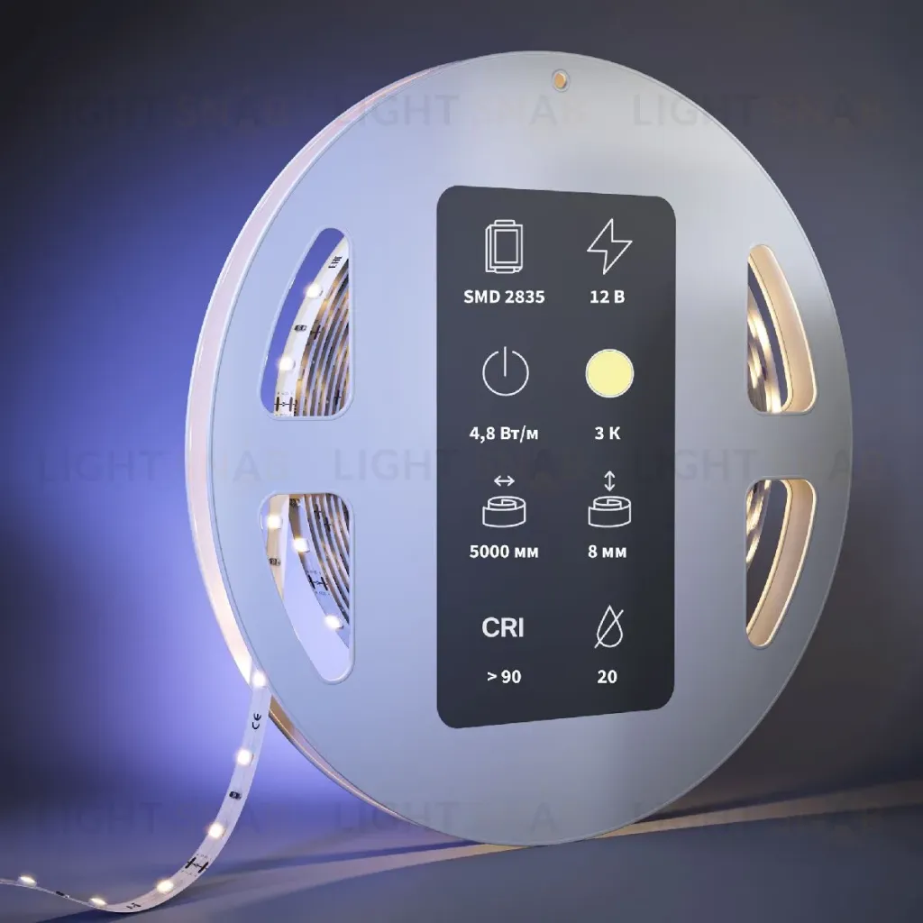 Светодиодная лента Maytoni Led Strip 12В 2835 4,8Вт/м 3000К 5м IP20 201002 201002