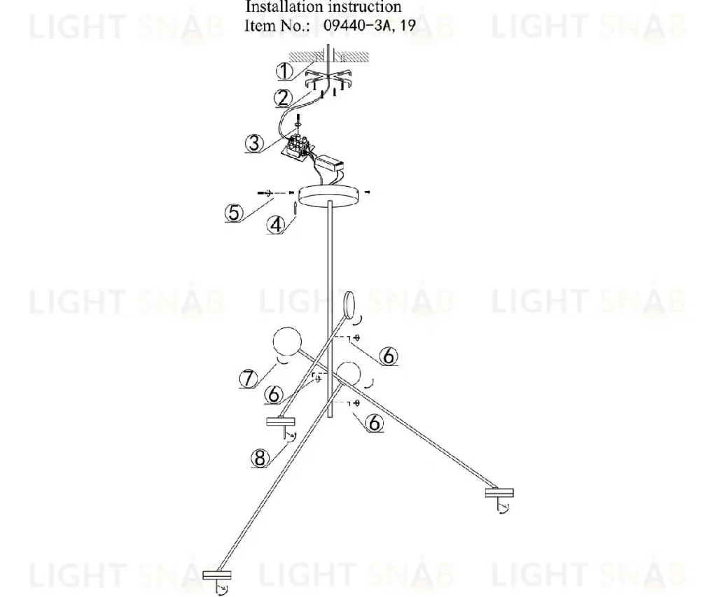 Люстра на штанге Kink Light Некси 09440-3A,19(3000K) 09440-3A,19(3000K)