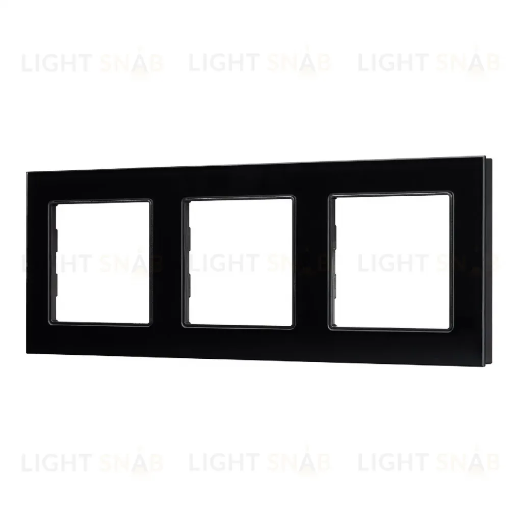 Рамка трехместная Arlight FRM-GLARE-GS-3-BK 043800 043800