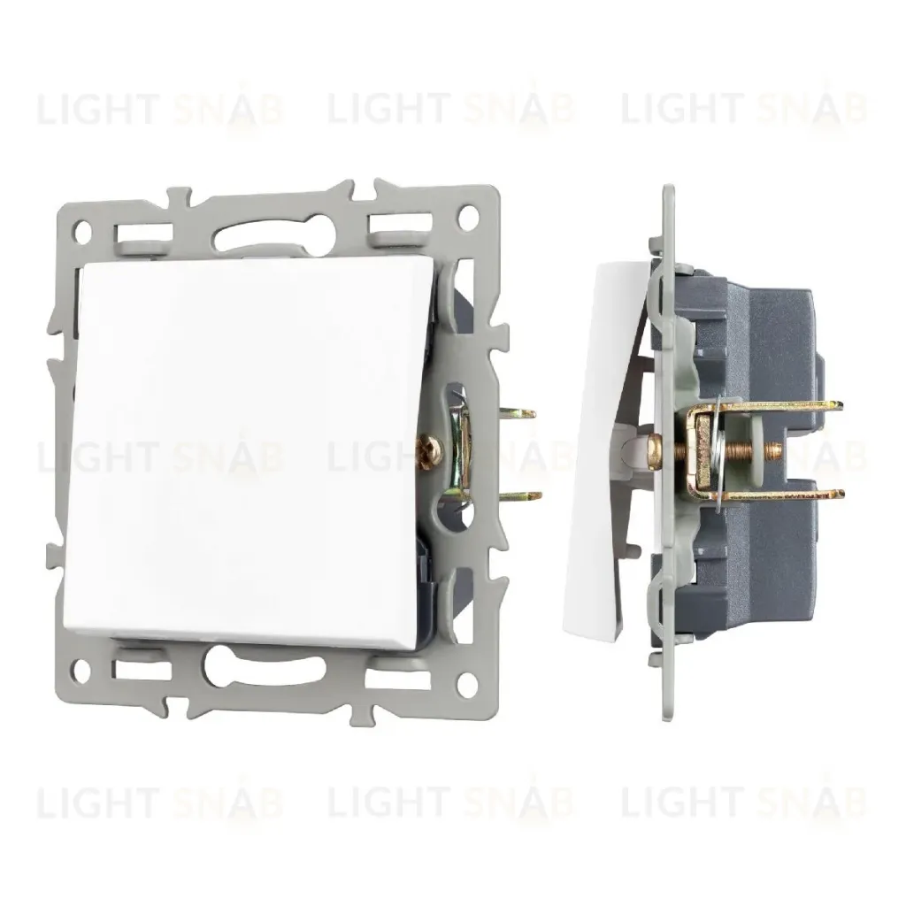 Механизм выключателя одноклавишный проходной Arlight SWT-MKP1-PL-WH (250V, 16A) 043714 043714