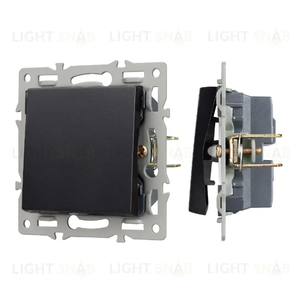 Механизм выключателя одноклавишный непроходной Arlight SWT-MK01-PL-BK (250V, 16A) 043711 043711