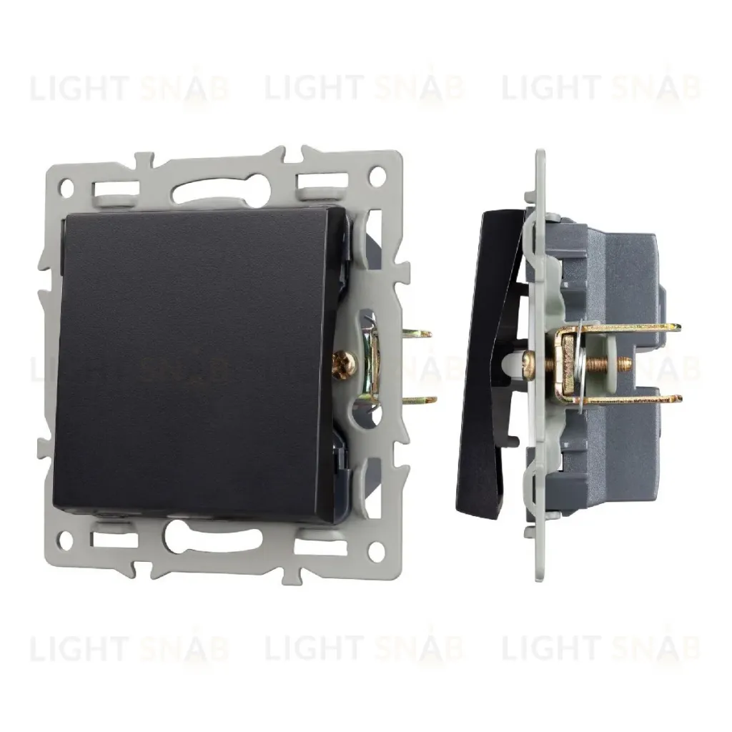 Механизм выключателя одноклавишный проходной Arlight SWT-MKP1-PL-BK (250V, 16A) 043715 043715
