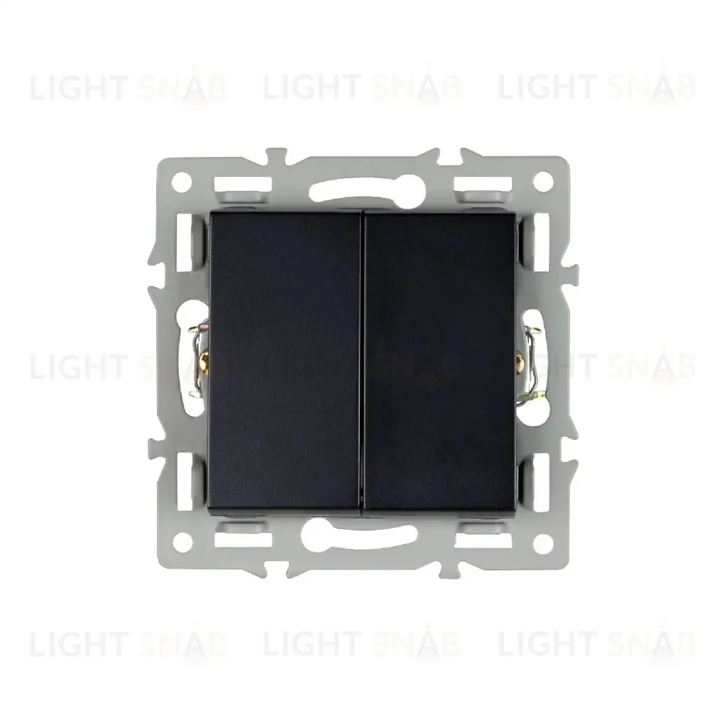 Механизм выключателя двухклавишный непроходной Arlight SWT-MK02-PL-BK (250V, 16A) 043725 043725