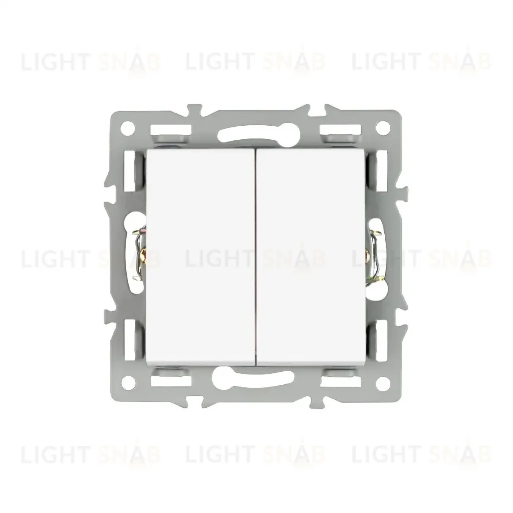 Механизм выключателя двухклавишный проходной Arlight SWT-MKP2-PL-WH (250V, 16A) 043727 043727
