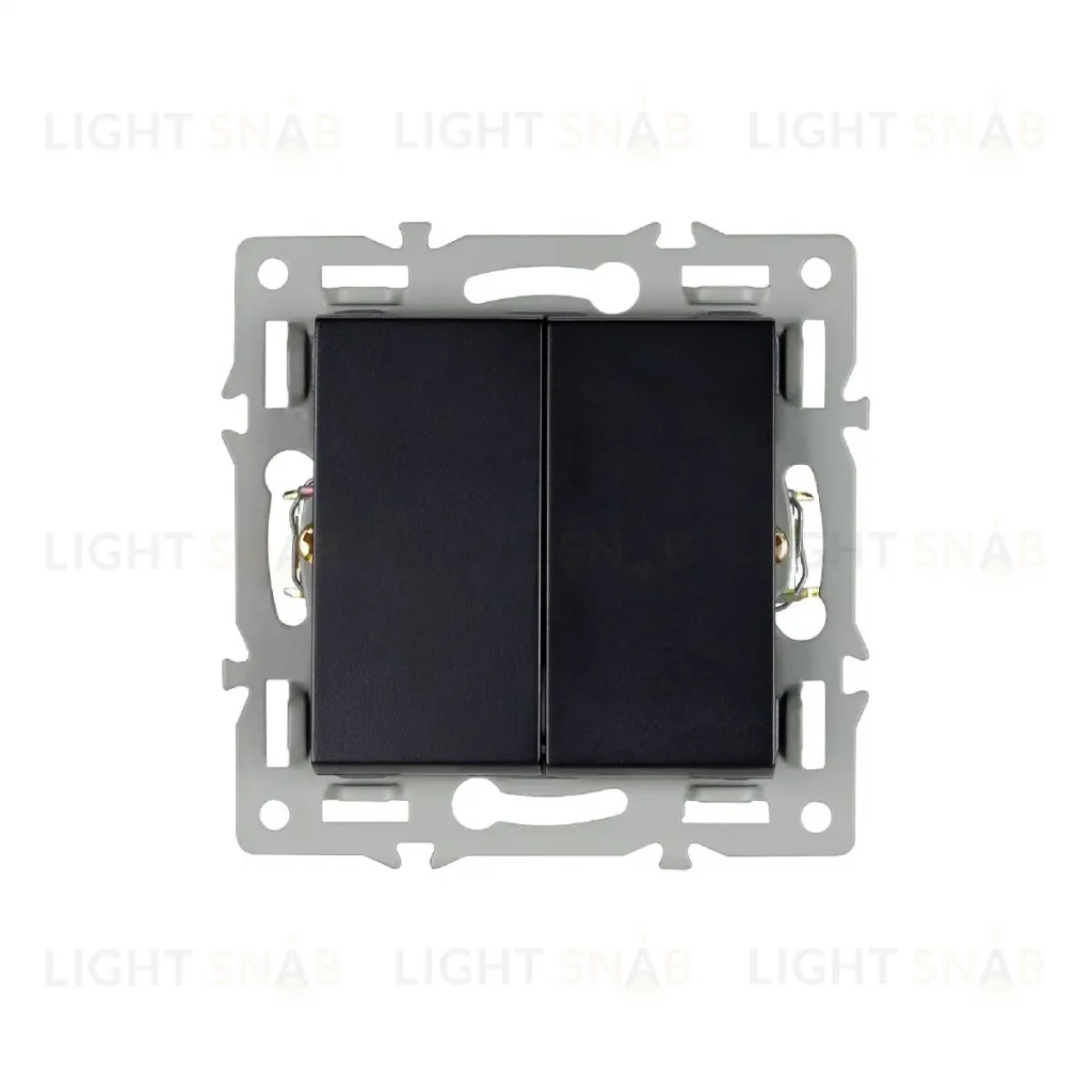 Механизм выключателя двухклавишный проходной Arlight SWT-MKP2-PL-BK (250V, 16A) 043728 043728