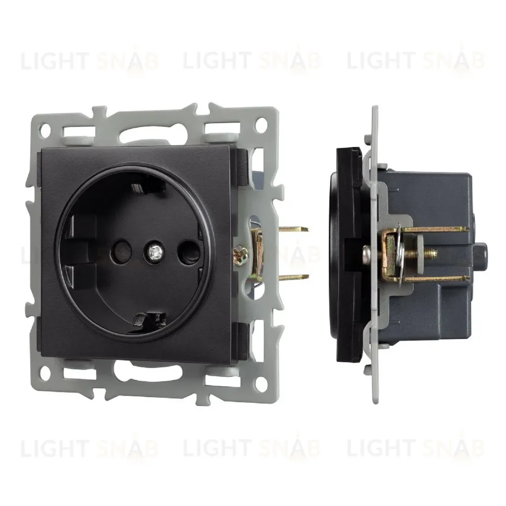 Механизм электрической розетки Arlight SCT-MEU1-PL-BK (250V, 16A) 043731 043731