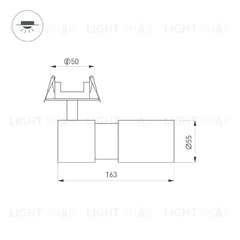 Встраиваемый спот Arlight LGD-ARTEMIS-BUILT-FLAP-R55-12W Warm3000 051797 051797