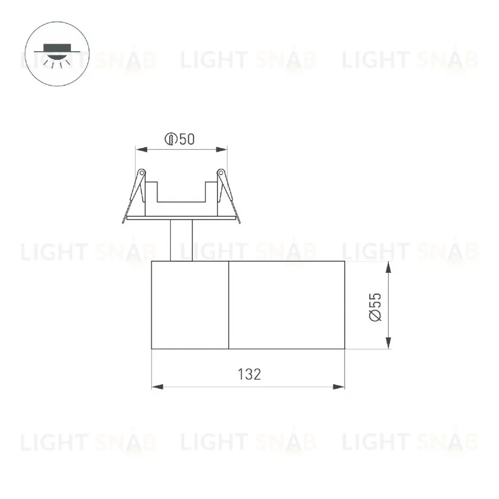 Встраиваемый спот Arlight LGD-ARTEMIS-BUILT-FLAP-R55-12W Warm3000 051797 051797