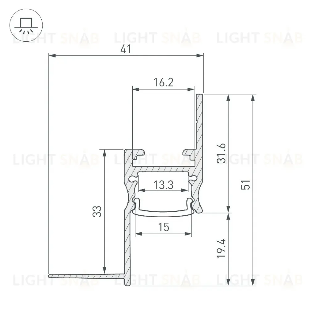 Алюминиевый профиль Arlight ARH-СEIL-S14-SHADOW-2000 BLACK 047183 047183