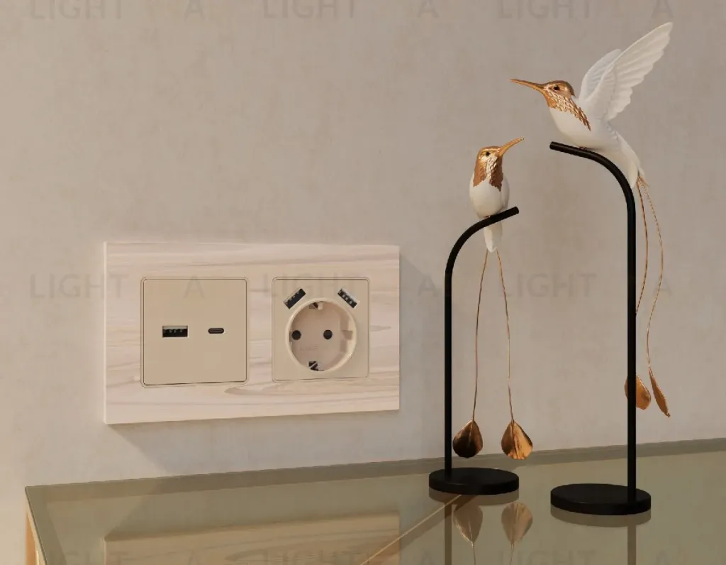 Лицевая панель для розетки 2USB A+C Ambrella Volt Alfa AP3310 AP3310