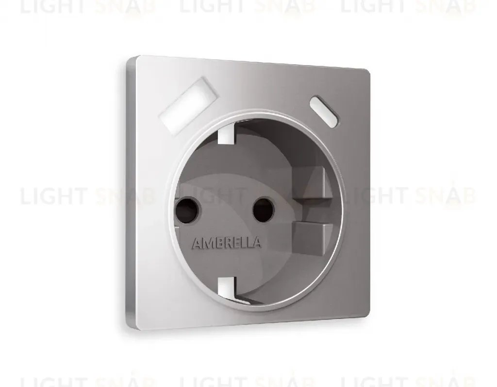Лицевая панель для розетки с/з со шторками 2USB A+C Ambrella Volt Alfa AP5100 AP5100