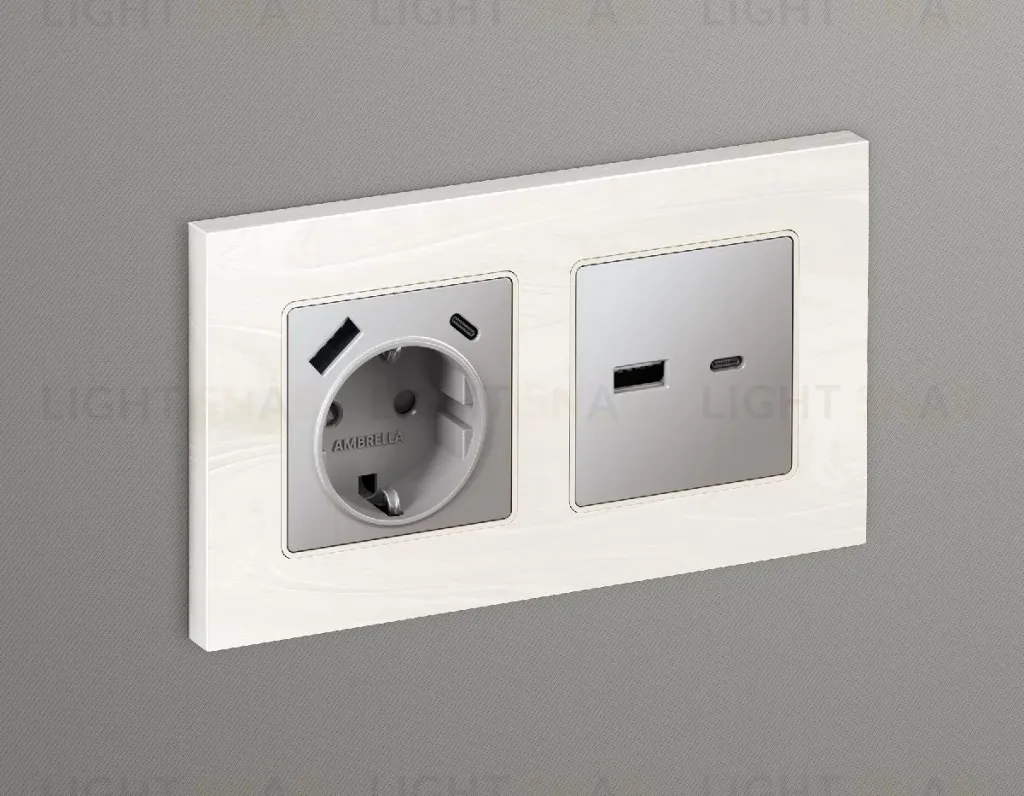 Лицевая панель для розетки 2USB тип A+C Ambrella Volt Alfa AP5110 AP5110