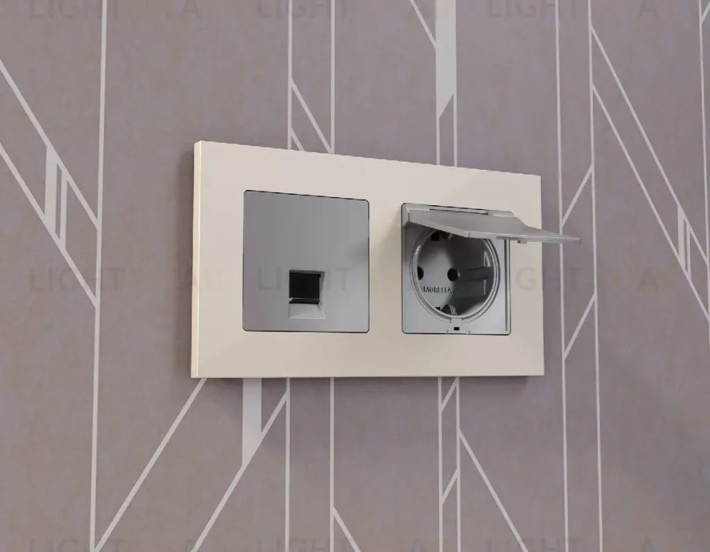 Лицевая панель для компьютерной/телефонной розетки RJ-45/RJ-11 Ambrella Volt Alfa AP5120 AP5120