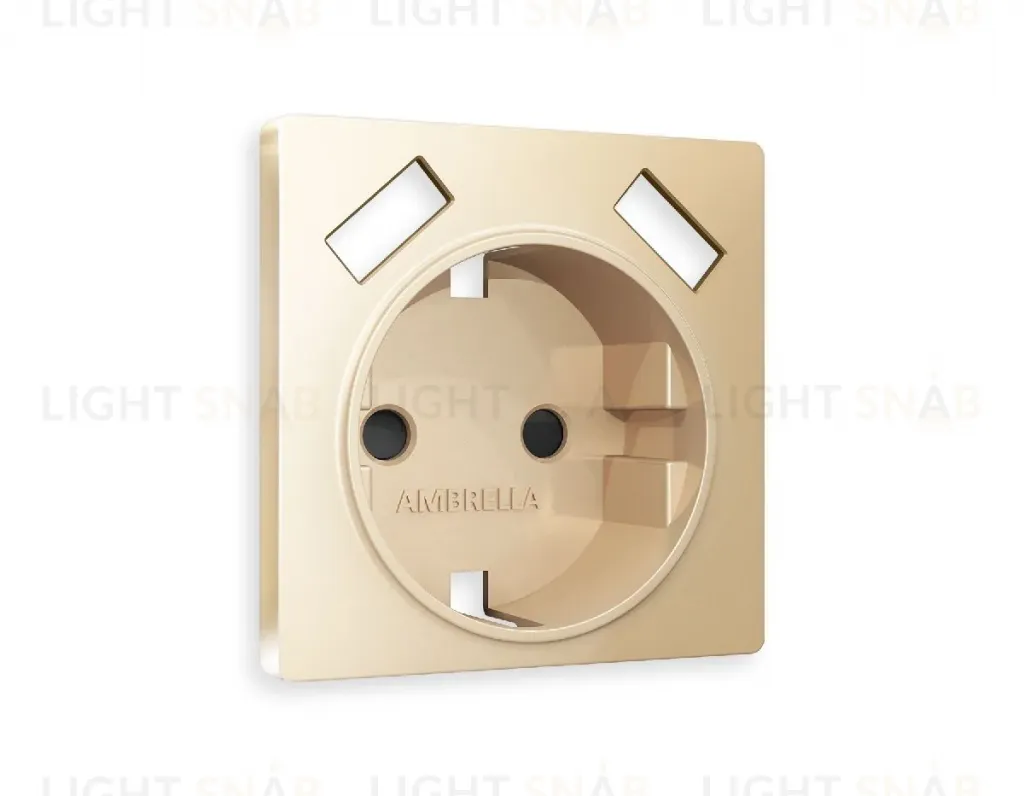 Лицевая панель для розетки с/з со шторками 2USB A+A Ambrella Volt Alfa AP6090 AP6090