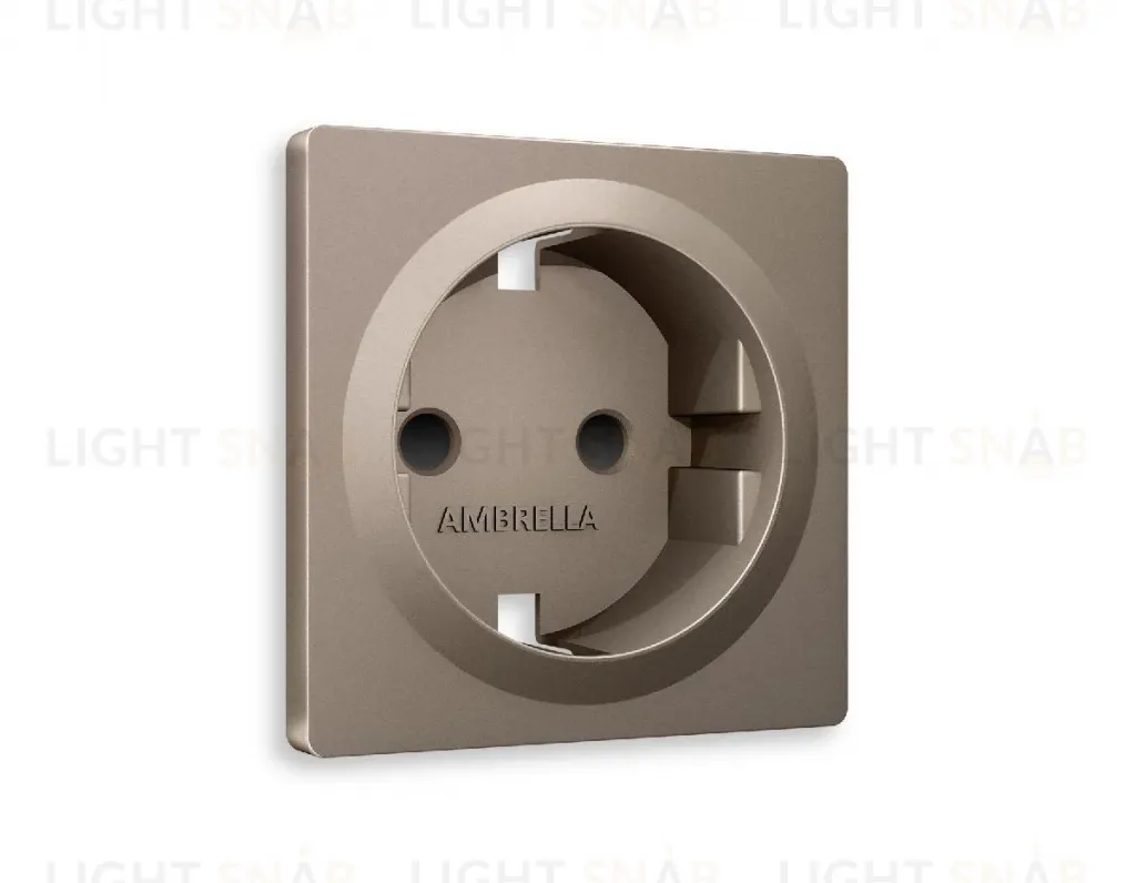 Лицевая панель для розетки с/з со шторками Ambrella Volt Alfa AP6370 AP6370