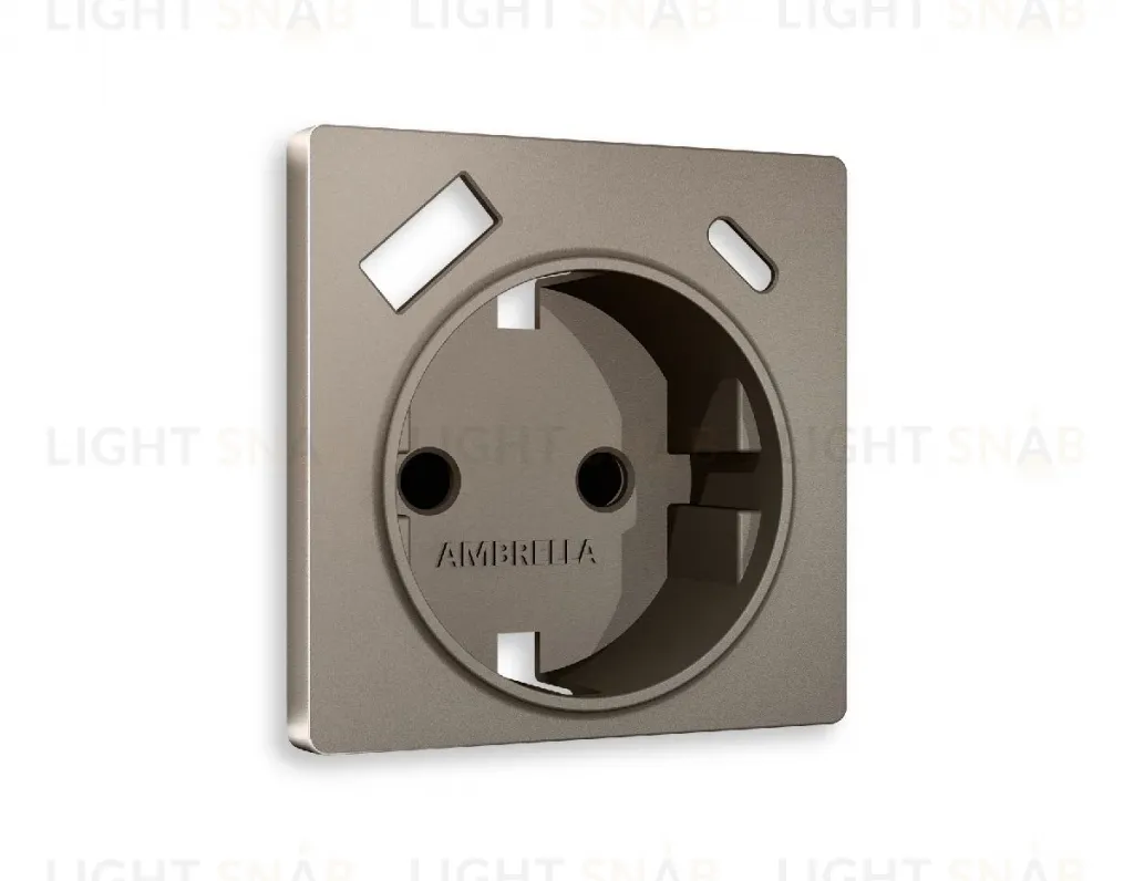 Лицевая панель для розетки с/з со шторками 2USB A+C Ambrella Volt Alfa AP6400 AP6400