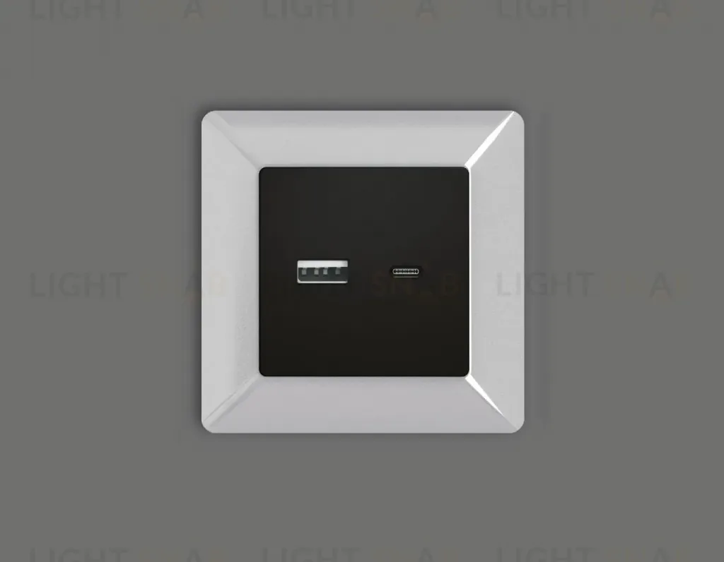 Лицевая панель для розетки 2USB тип A+C Ambrella Volt Alfa AP8110 AP8110