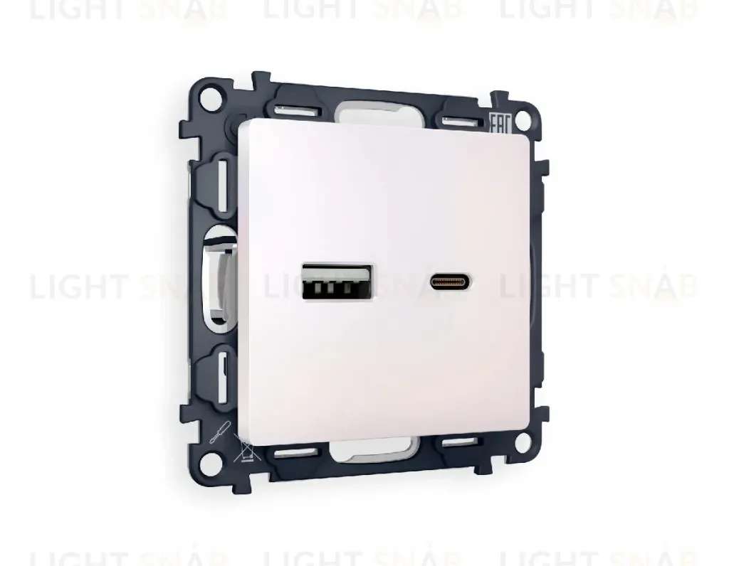 Комплект механизма розетки 2USB A+C 20W (быстрая зарядка) Ambrella Volt Alfa MA211010 MA211010